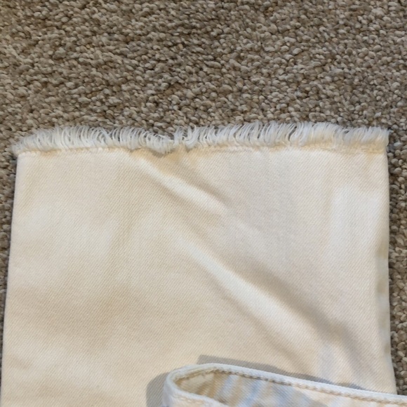 We the Free cream color jean crop ankle fringe hem straight leg denim 28 - Picture 4 of 6